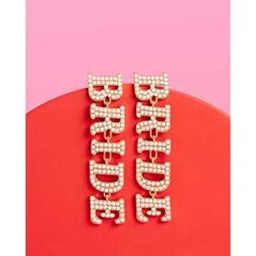 Stylish Bride Pearl Drop Earrings for Weddings and Parties