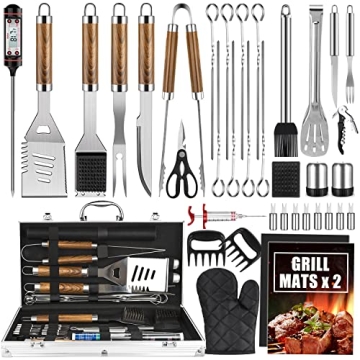 Cifaisi 38Pcs BBQ Grill Accessories Set in Aluminum Case
