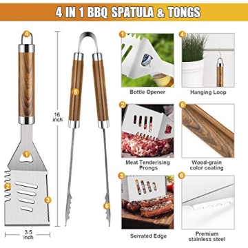 Cifaisi 38Pcs BBQ Grill Accessories Set in Aluminum Case