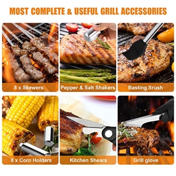 Cifaisi 38Pcs BBQ Grill Accessories Set in Aluminum Case