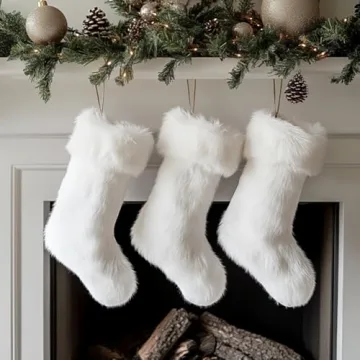 AOGU Snowy White Christmas Stockings Set of 3 - 20 Inch