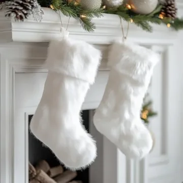 AOGU Snowy White Christmas Stockings Set - 3 Pack - 20 Inch