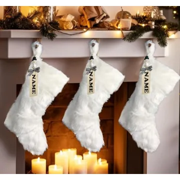 AOGU Snowy White Christmas Stockings Set - 3 Pack - 20 Inch