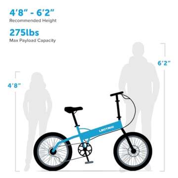 LECTRIC XP™ Lite 2.0 Electric Bike | Adult Folding Bikes - Weighs Only 49lbs | 45 Mile Range w/ 5 Pedal-Assist Levels | 20mph Top Speed - Class 1 and 2 eBike (Standard, Lectric Blue)