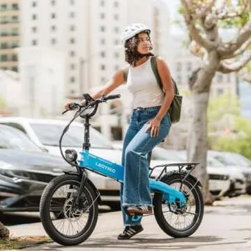 LECTRIC XP™ Lite 2.0 Electric Bike | Adult Folding Bikes - Weighs Only 49lbs | 45 Mile Range w/ 5 Pedal-Assist Levels | 20mph Top Speed - Class 1 and 2 eBike (Standard, Lectric Blue)