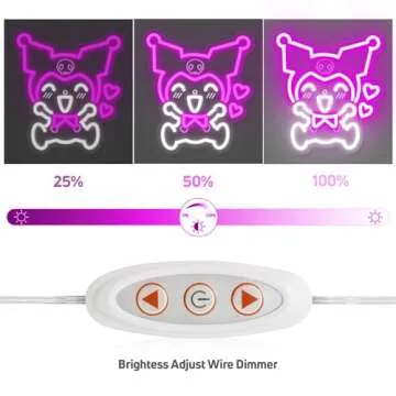 Japanese Anime Neon Light Kuromi Neon Sign, 3D Art LED Sign Kuromi Heart Kawaii LED Light, Purple Kuromi Wall Light Bedroom Game Room Decor, Cartoon Anime Night Lamp Gift for Kids - 13"