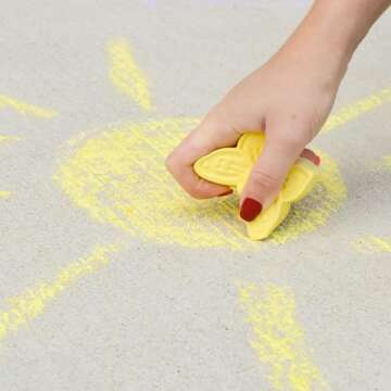 Butterfly Chalk – 5 Pieces of Colorful Sidewalk Chalk | Washable, Non-Toxic For Arts and Crafts | ...