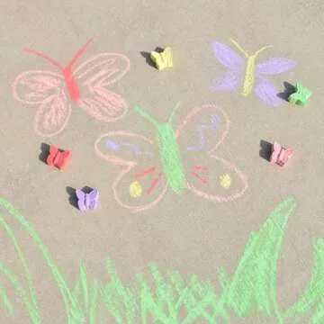 Butterfly Chalk – 5 Pieces of Colorful Sidewalk Chalk | Washable, Non-Toxic For Arts and Crafts | Kids Ages 3+ - Sunny Days Entertainment