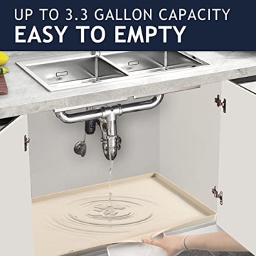 Vangostella Heavy Duty Under Sink Mat Waterproof Silicone 34" x 22"