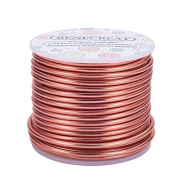 BENECREAT 9 Gauge Jewelry Aluminum Wire 55 Feet – Bendable Craft Wire for Floral & Model Making