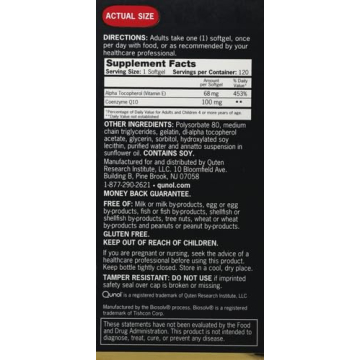 Qunol CoQ10 Softgels for Heart Health & Energy
