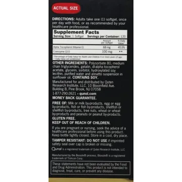 Qunol CoQ10 Softgels for Heart Health & Energy