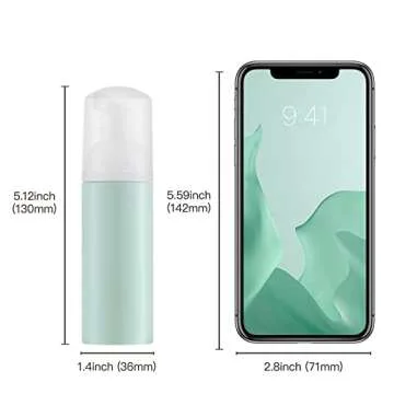 Tekson 3 PCS Soap Foam Bottle (2 oz), Empty Travel Foaming Lash Shampoo for Cleanser, Dispenser (Green)