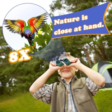 OBUBY Real Binoculars for Kids 8x21 High-Resolution