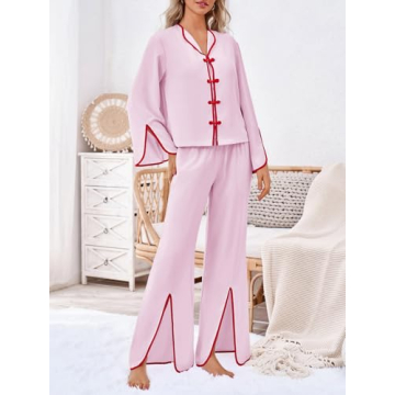 Tankaneo Women's Pink Two Piece Vacation Outfits Set