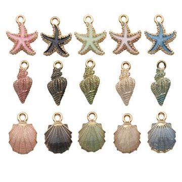 30pcs Gold Plated Ocean Starfish Charms for Jewelry
