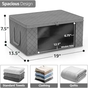 Sorbus Clothes Storage Bags with Clear Window - 3 Pack