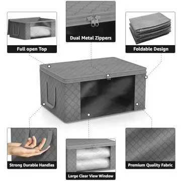 Sorbus Clothes Storage Bags with Clear Window - 3 Pack