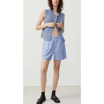 Women Y2K Knit Vest Vintage Casual Sleeveless Button Down Knitted Basic Tank Tops Sweater Top Blouse Streetwear (Light Blue, S)