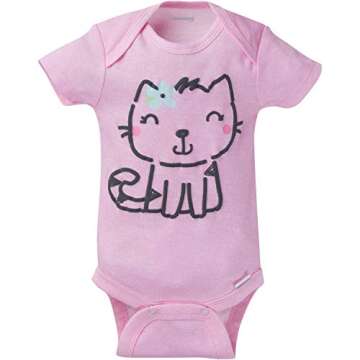 Onesies Brand Baby Girl's 8-Pack Short Sleeve Mix & Match Bodysuits, Cuddly Cats & Flowers, 6-9 Mont...