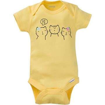 Onesies Brand Baby Girl's 8-Pack Short Sleeve Mix & Match Bodysuits, Cuddly Cats & Flowers, 6-9 Months