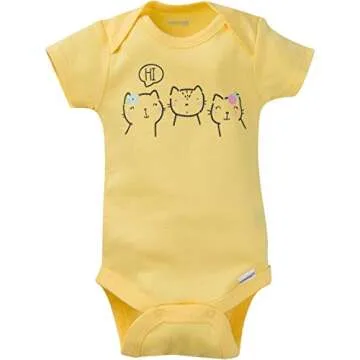 Onesies Brand Baby Girl's 8-Pack Short Sleeve Mix & Match Bodysuits, Cuddly Cats & Flowers, 6-9 Months