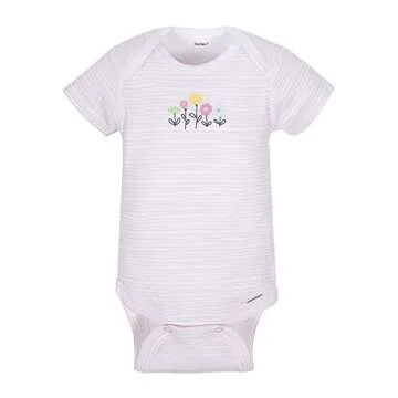 Onesies Brand Baby Girl's 8-Pack Short Sleeve Mix & Match Bodysuits, Cuddly Cats & Flowers, 6-9 Months