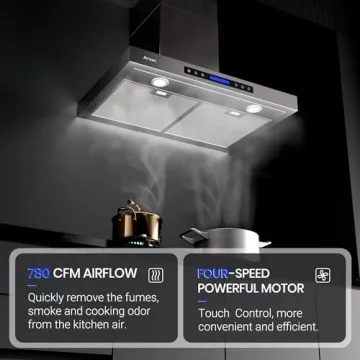 AROAN 36" Stainless Steel Range Hood with LED Lighting
