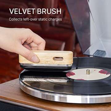 1 by ONE Vinyl Record Cleaner Brush - Effortless Cleaning Tool