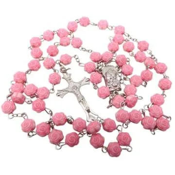Exquisite Pink Rosary Set for First Communion Girls
