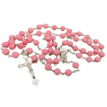 Exquisite Pink Rosary Set for First Communion Girls