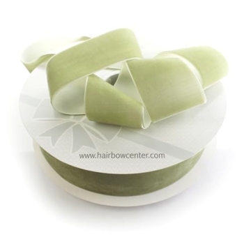 Elegant 2" Velvet Ribbon in Rustic Sage - 5 Yards for Crafts