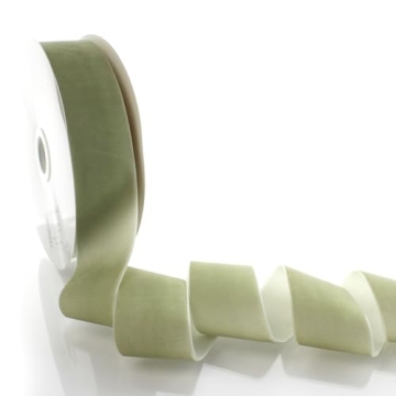 2 Inch Velvet Ribbon in Rustic Sage for DIY Projects