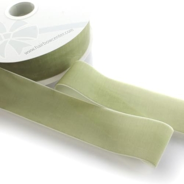 2 Inch Velvet Ribbon in Rustic Sage for DIY Projects