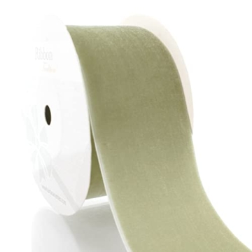 2 Inch Velvet Ribbon in Rustic Sage for DIY Projects