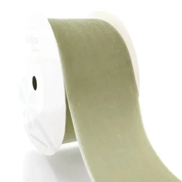 2 Inch Velvet Ribbon in Rustic Sage for DIY Projects