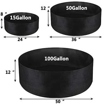IWNTWY 15 Gallon Large Grow Bag, Heavy Duty Fabric Round Raised Garden Bed Planter Pots for Planting...