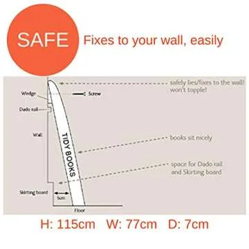 Tidy Books® Children’s Bookshelf 43.3” x 30.3” x 2.8” - The Original Handmade Classic Book Storage Solution for Kids Age 0-10 - 4 Shelves - White with Rainbow Letters