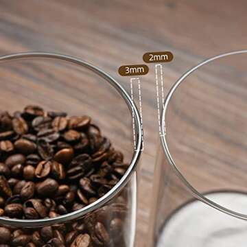 umieo Glass Food Storage Containers with Bamboo Lids Large Glass Food Storage Jars for Coffee Bar Tea Sugar (‎Clear Glass)