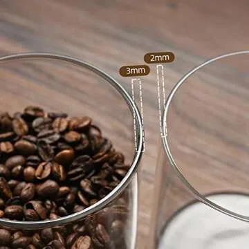 umieo Glass Food Storage Containers with Bamboo Lids Large Glass Food Storage Jars for Coffee Bar Tea Sugar (‎Clear Glass)