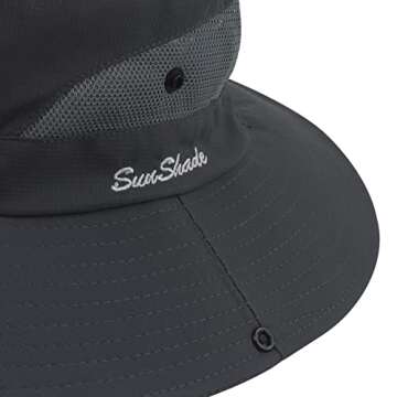 Women's Sun Hat Outdoor UV Protection Foldable Mesh Bucket Hat Wide Brim Summer Beach Fishing Cap Pure Grey