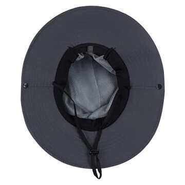 Women's Sun Hat Outdoor UV Protection Foldable Mesh Bucket Hat Wide Brim Summer Beach Fishing Cap Pure Grey