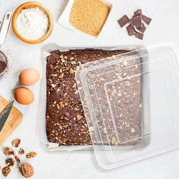 E-far Non-toxic 8 x 8 Baking Pans Set with Lids