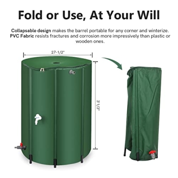 100 Gallon Collapsible Rain Barrel - Eco-Friendly Water Collection