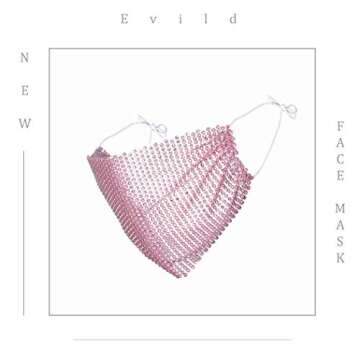 EVILD Sparkly Rhinestone Mesh Face Mask Masquerade Ball Party Mardi Gras Jewelry Mouth Cover for Wom...