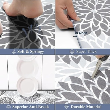 HEBE Anti-Fatigue Kitchen Mats - Non-Slip Comfort Rug Set