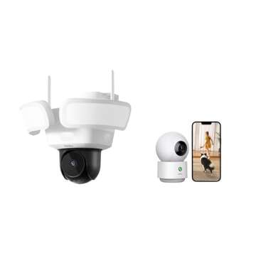 AOSU Floodlightcam Pro Wired + 2K Indoor Camera Bundle