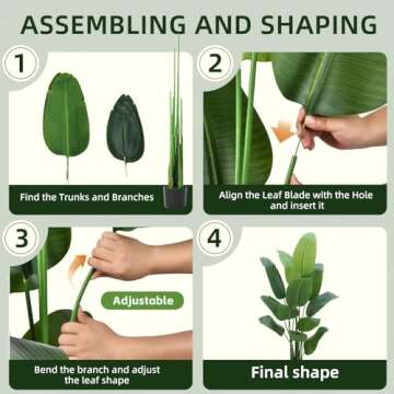 HZXGCP Bird of Paradise Artificial Plant 5ft,Faux Plants Indoor Tall with 10 Trunks - The Perfect Indoor Silk Floor Plant for Home Decor in Living Room, Office, and Bedroom