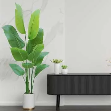 HZXGCP Bird of Paradise Artificial Plant 5ft for Home Decor