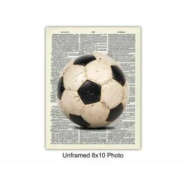 Upcycled Soccer Wall Art Print Set for Home Decor